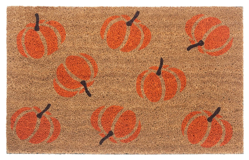 Covoraș de intrare din fibră de cocos Hanse Home pentru Halloween – Preș absorbant, design cu dovleac portocaliu, antiderapant, pentru hol, terasă – 45x75 cm