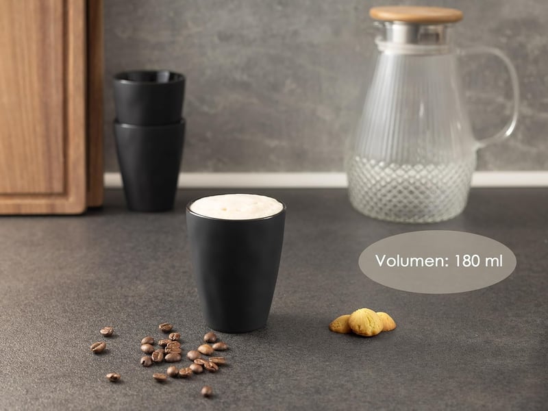 Hanseküche kézműves fekete espresso csészekészlet 4 db-os 120 ml-es