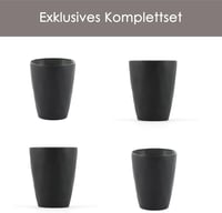 Hanseküche kézműves fekete espresso csészekészlet 4 db-os 120 ml-es 4