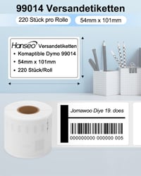 Hanseo 12 kotúčov 99014 kompatibilných štítkov pre Dymo S0722430, rozmer 54 mm x 101 mm 2