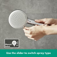 Hansgrohe Croma 100 Ručná sprcha so 4 druhmi prúdu, okrúhla 100 mm, s funkciou proti usadzovaniu vodného kameňa, chróm, 28535000 4