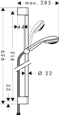 Set de duș hansgrohe Crometta 85 cu furtun de 0,90 m, 2 tipuri de jet, crom 5