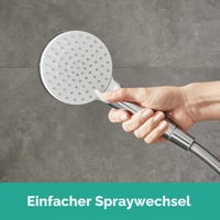 hansgrohe Crometta E 240 sprchový systém s termostatickou batériou, hlavová sprcha (240x240 mm), ručná sprcha, EcoSmart, chróm, 27281000 7
