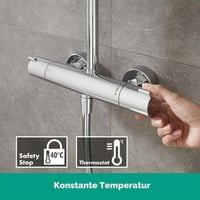 Sprchový stĺp s termostatickou batériou Hansgrohe Crometta S s hlavovou sprchou 240 mm, ručnou sprchou, flexibilnou hadicou a držiakom, chróm, 27267000 3