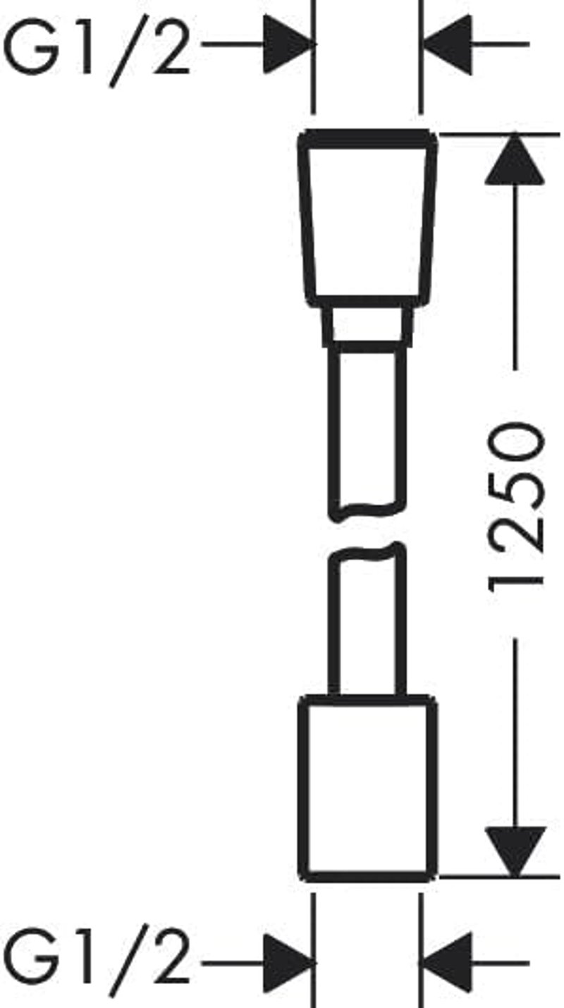 hansgrohe Designflex Universal 1,25 m-es zuhanycső csavarvédelem és kinkóvédelem fekete króm