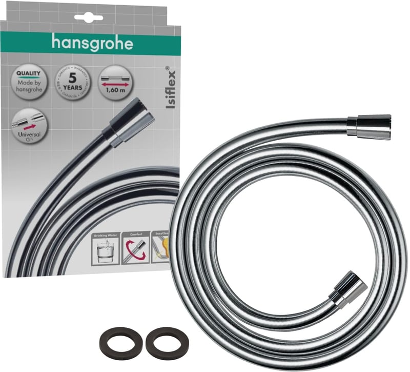 hansgrohe Isiflex univerzalno tuš crijevo 1,60 m, zaštita od uvijanja i savijanja, s brtvama, krom