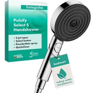 Sprchová hlavica Hansgrohe Pulsify Select S 105 mm, 3 druhy prúdu (Relaxation), s funkciou proti usadzovaniu vodného kameňa, chróm, 24110000