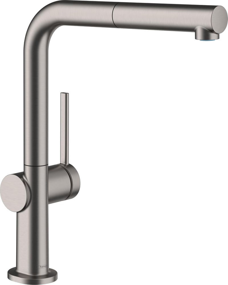hansgrohe Talis M54 72808340 kuhinjska miješalica s izvlačnim tušem, visina izljeva 270 mm, zakretanje 360°, brušeni crni krom