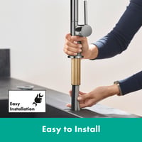hansgrohe Talis M54 72808340 kuhinjska miješalica s izvlačnim tušem, visina izljeva 270 mm, zakretanje 360°, brušeni crni krom 3