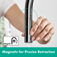 hansgrohe Talis M54 72808340 kuhinjska miješalica s izvlačnim tušem, visina izljeva 270 mm, zakretanje 360°, brušeni crni krom 2