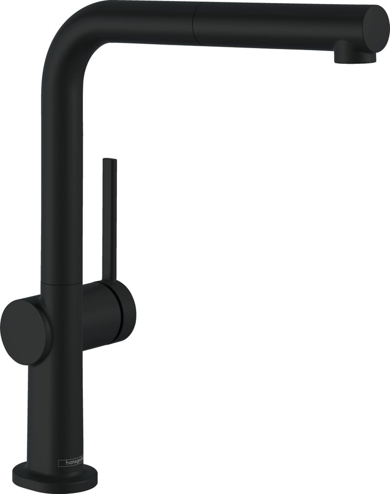 Kuchynská batéria hansgrohe Talis M54 72808670 s vyťahovacou sprškou, výška výtoku 270 mm, otočná, matná čierna