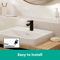 Baterie lavoar hansgrohe Vernis Blend fără ventil, înălțime pipă 70 mm, cu tehnologie EcoSmart pentru economisirea apei, negru mat 4