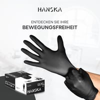 HANSKA 100 db fekete nitril eldobható kesztyű XL méret, pudramentesítve 3