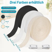 Bandă de Bumbac Bias Haocjanc, 3 Role, 20 mm x 10 m/rolă, Bandă de Cusut pentru Margini — 2 role fără ambalaj (stare: vezi a 2-a imagine) 4
