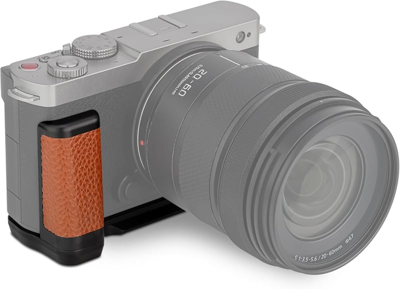 Haoge L-alakú kamera fogantyú Panasonic LUMIX S9-hez barna