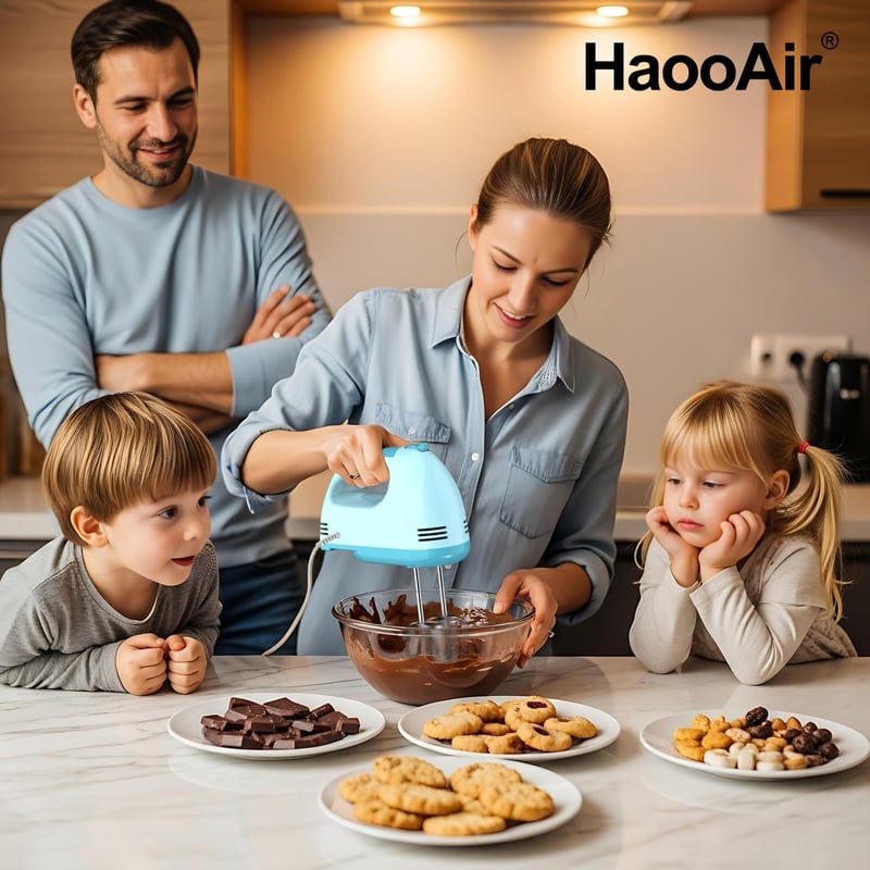 Haooair Elektromos Kézi Mixer 7 Fokozat Kompakt Habverő Mosogatógépben Mosható