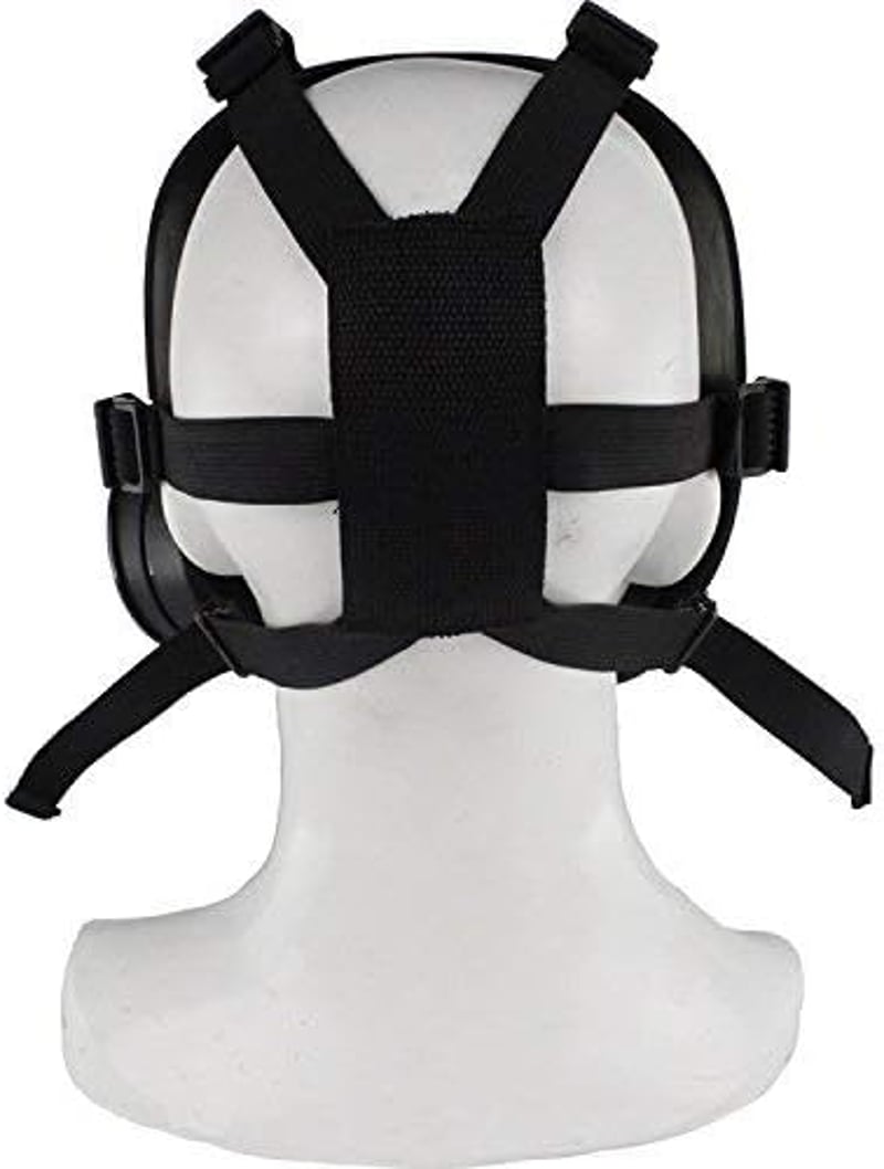 haoYK Taktikai Gázálarc Kettős Ventilátorral, Airsoft Paintball Védelem, Fekete