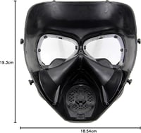 haoYK Taktikai Gázálarc Kettős Ventilátorral, Airsoft Paintball Védelem, Fekete 8