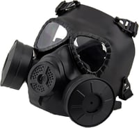 haoYK Taktikai Gázálarc Kettős Ventilátorral, Airsoft Paintball Védelem, Fekete 2