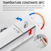 HAPAOSO Magasságállítható Zuhanyoszlop 80-120cm Króm Négyzet Alakú Termosztátos Zuhanyszett Égésvédelem 2