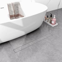 HAPAOSO Rejtett Zuhanyfolyóka 570x155x80mm Szifon Légfrissítővel és Hajszűrővel Ezüst Színű 2in1 Zuhanylefolyó 2