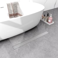 HAPAOSO Rejtett Zuhanyfolyóka 570x155x80mm Szifon Légfrissítővel és Hajszűrővel Ezüst Színű 2in1 Zuhanylefolyó 1