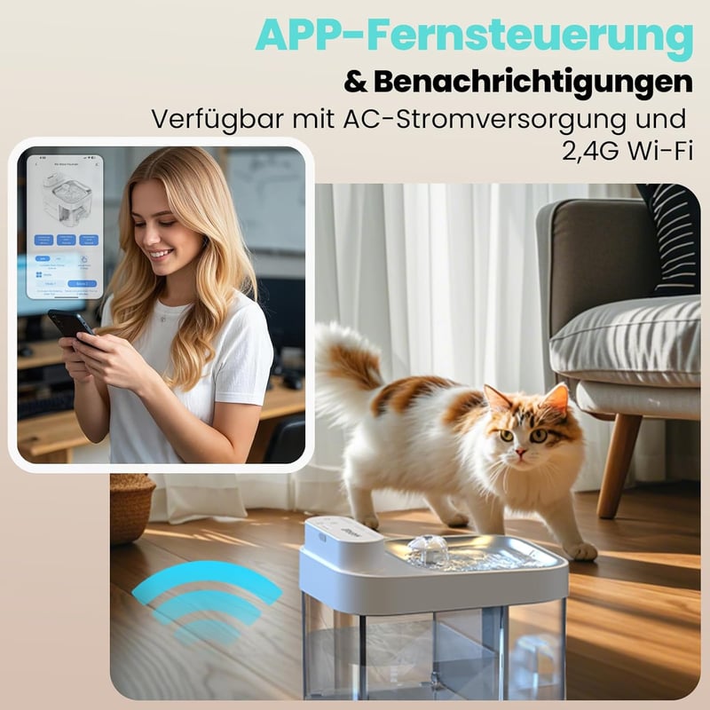 HAPAW 3L Macskaitatató App Vezérléssel, Automata Vízadagoló Filtermentesen