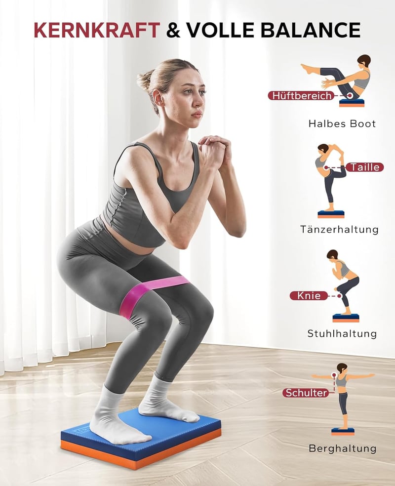 HAPBEAR Egyensúly Pad 2 db, 40x33 cm, Csúszásmentes Tréning Párna Fitness és Fizioterápiához