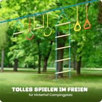 Hapfan 2x50 ft Slackline szett gyerekeknek kötélycsigával és akadálypályával 4