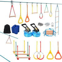 Hapfan 2x50 ft Slackline szett gyerekeknek kötélycsigával és akadálypályával 7