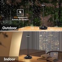 Lampă de masă LED fără fir, reîncărcabilă Hapfish, 6000 mAh, aluminiu, impermeabilă, mini lampă de masă reglabilă pentru exterior, negru 4
