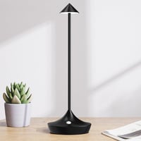 Lampă de masă LED fără fir, reîncărcabilă Hapfish, 6000 mAh, aluminiu, impermeabilă, mini lampă de masă reglabilă pentru exterior, negru 1