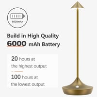 Nabíjateľná LED stolná lampa Hapfish, stmievateľná, 6000 mAh, 2 ks – bronzová 2