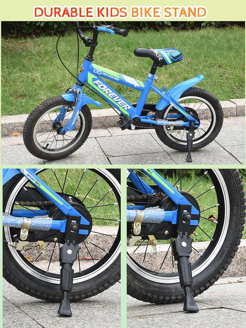 Hapoyxm Gyerek Kerékpár Állvány 12-20 Colos Alumínium Állítható Reflexcsíkokkal - Black, Fahrradständer Kinder 12 Zoll