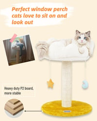 Happi N Pets 56 cm Felhő Alakú Macska Kaparófa - Kényelmes Fekhellyel, Természetes Szizál Kötéllel, Függő Játékokkal, Stabil Szerkezettel Ki 5