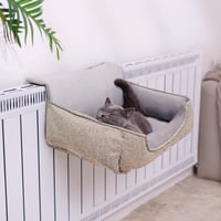 Happi N Pets Nagy macska radiátor ágy, szürke fűtőtest fekvőhely ablakra, állítható akasztó, mosható huzat 2