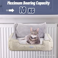 Happi N Pets Nagy macska radiátor ágy, szürke fűtőtest fekvőhely ablakra, állítható akasztó, mosható huzat 7