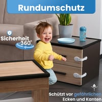 Set Protecție Margini Happy Chlea și 8 Protecții Colțuri din Spumă pentru Bebeluși – 6,4 m Protecție Mobilă, Opritor Ușă, 4 Siguranțe pentru Sertare, Negru 2