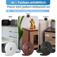 Set Protecție Margini Happy Chlea și 8 Protecții Colțuri din Spumă pentru Bebeluși – 6,4 m Protecție Mobilă, Opritor Ușă, 4 Siguranțe pentru Sertare, Negru 7