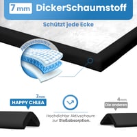 Set Protecție Margini Happy Chlea și 8 Protecții Colțuri din Spumă pentru Bebeluși – 6,4 m Protecție Mobilă, Opritor Ușă, 4 Siguranțe pentru Sertare, Negru 4