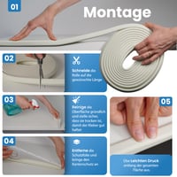 Set Protecție Margini Happy Chlea și 8 Protecții Colțuri din Spumă pentru Bebeluși – 6,4 m Protecție Mobilă, Opritor Ușă, 4 Siguranțe pentru Sertare, Negru 6