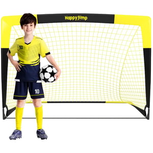 Happy Jump Pop-Up sklopivi nogometni gol - 120x90 cm, crno-žuti