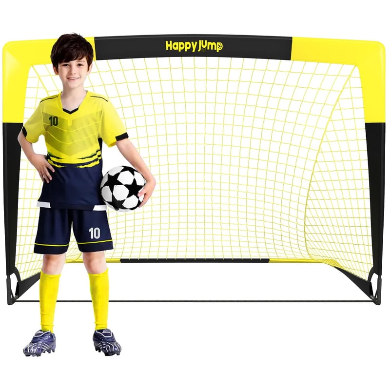 Skladacia futbalová bránka Happy Jump Pop-Up - 120x90 cm, čierno-žltá