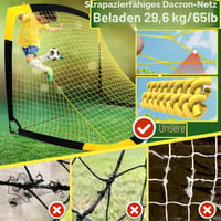 Skladacia futbalová bránka Happy Jump Pop-Up - 120x90 cm, čierno-žltá 9