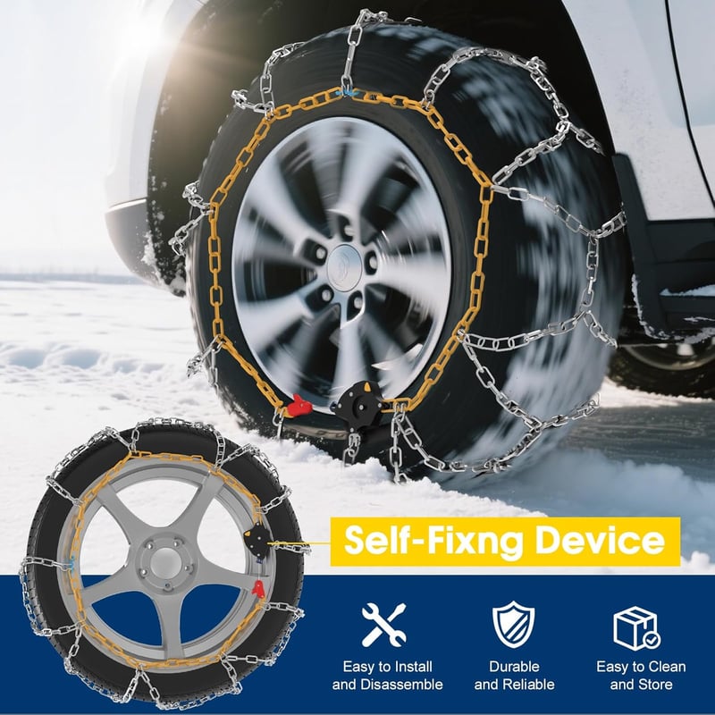 HAPPYMATE Automata Hólánc 2db 12mm Gyors Felszerelés Autó SUV Pickup 140-es Méret