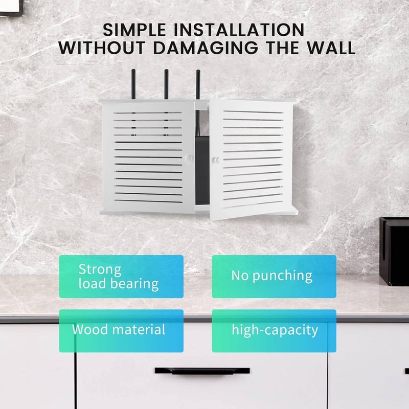Happysnow Wifi Router Tartó Fali Kábel Szerveződoboz Falra Szerelhető
