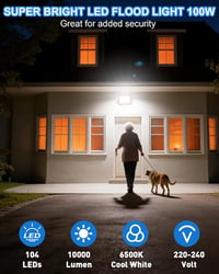 HAPYLUMI 100W LED Kültéri Reflektor 10000 lm IP67 Vízálló 6500K Hideg Fehér 2db 2