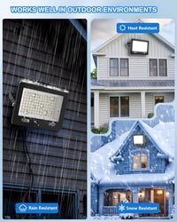 HAPYLUMI 100W LED Kültéri Reflektor 10000 lm IP67 Vízálló 6500K Hideg Fehér 2db 4