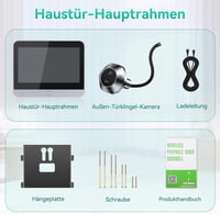 HAPYTHDA WiFi Ajtókamera 1080P HD Videóval, Kétirányú Hanggal, Éjjellátóval és Mozgásérzékelővel, 4,3" Monitorral, 120° Látószöggel, Mobilal 8