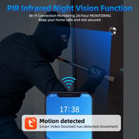 HAPYTHDA WiFi Ajtókamera 4,3" Monitorral - 1080P Digitális Kémlelőnyílás, 90° Látószög, PIR Mozgásérzékelő, 5000mAh Akku, Éjjellátó 5